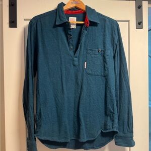 Topo Designs Teal Casual Button Down Shirt